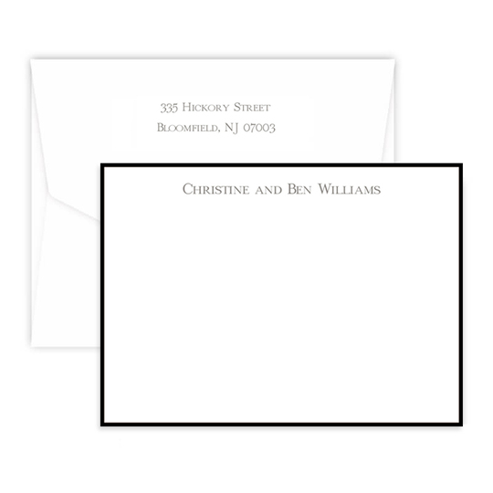 Triple Thick Border Flat Note Cards in Your Color Choice